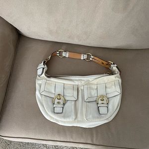 Vintage Coach Raffia Leather Hobo Shoulder Bag 052-4461